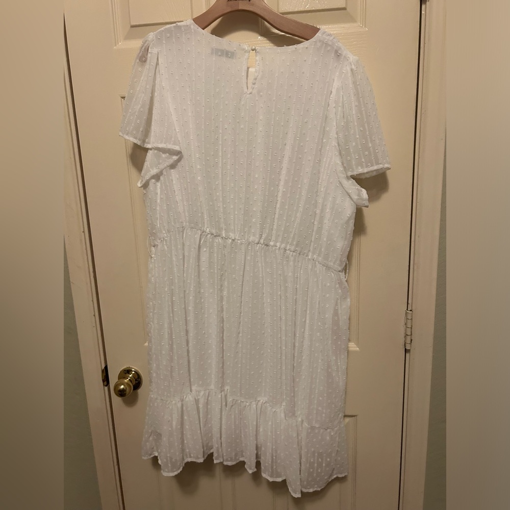 Shein White Textured Midi Dress